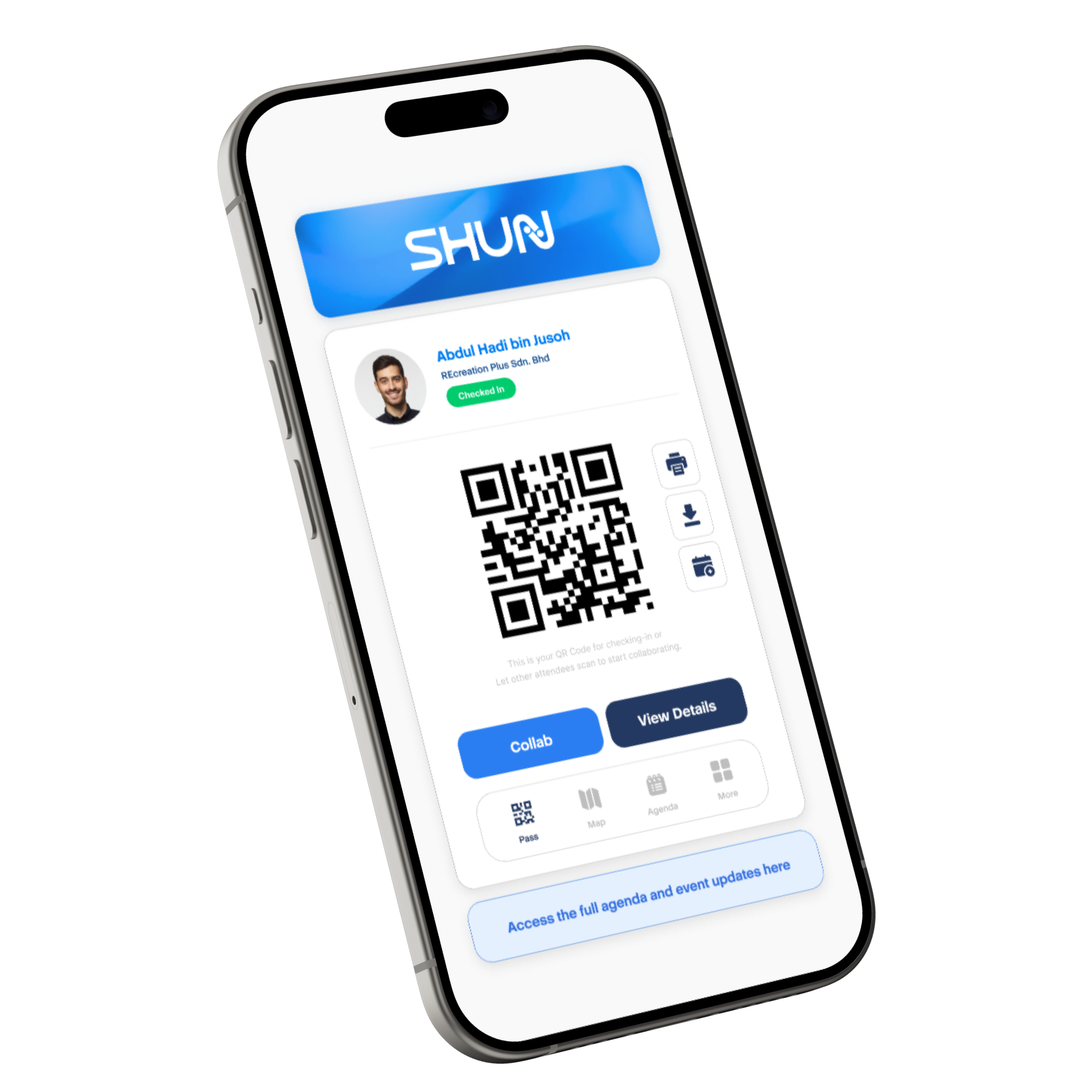 SHUN live check-in on mobile